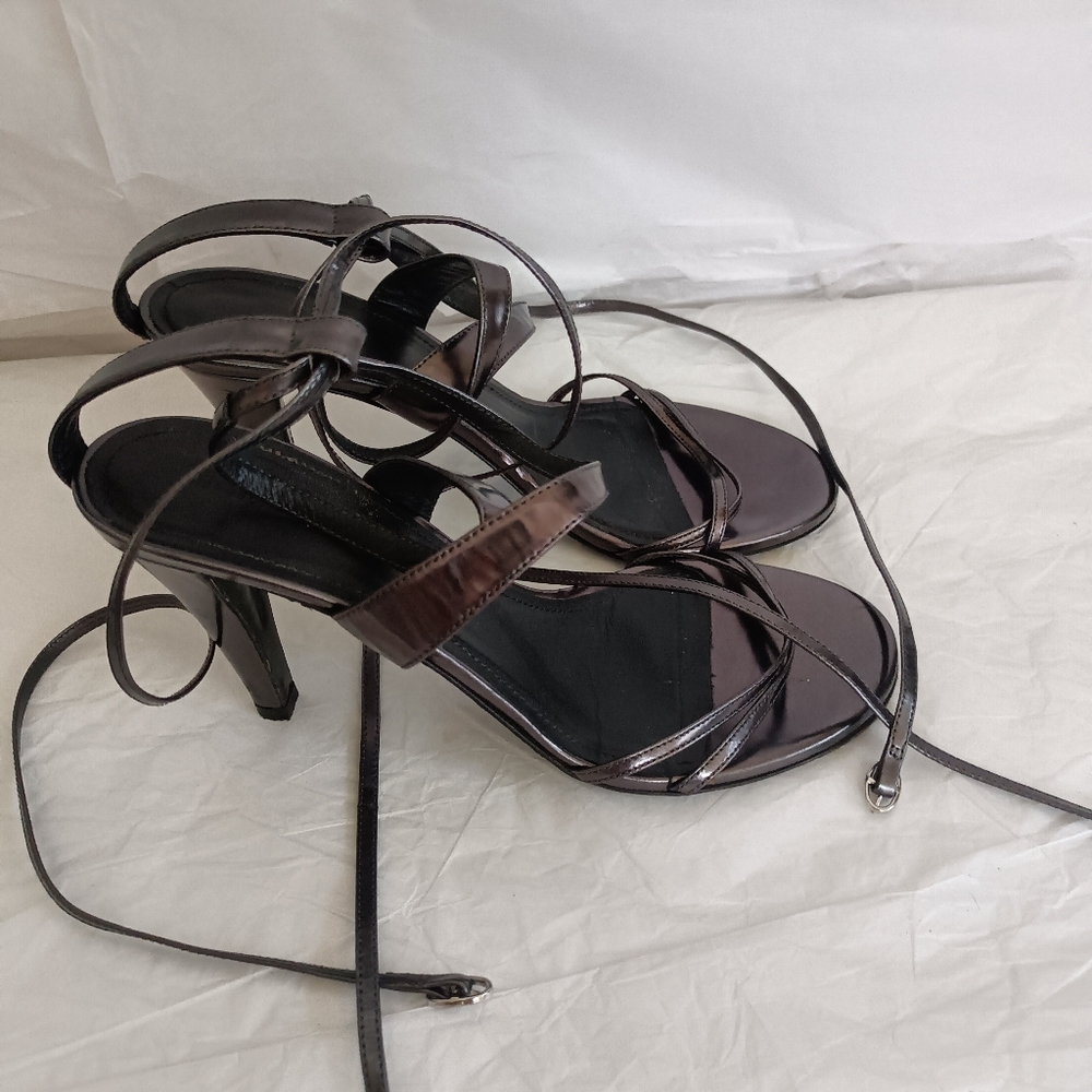 Isabel marant metallic heels size 38 ankle strap - Picture 3 of 15